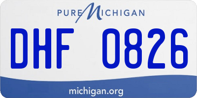 MI license plate DHF0826