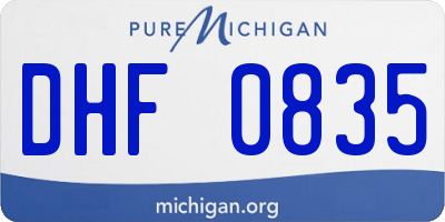 MI license plate DHF0835