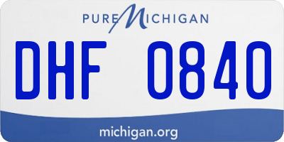 MI license plate DHF0840