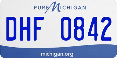 MI license plate DHF0842