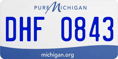MI license plate DHF0843