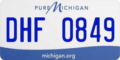 MI license plate DHF0849