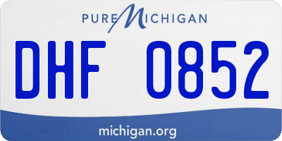 MI license plate DHF0852