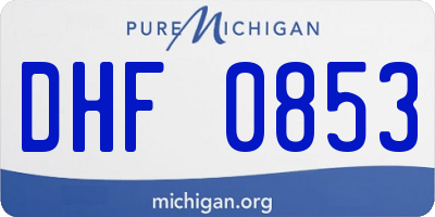 MI license plate DHF0853