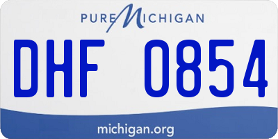 MI license plate DHF0854