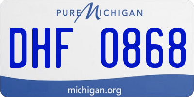 MI license plate DHF0868