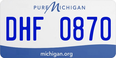 MI license plate DHF0870