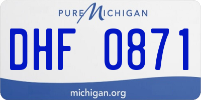 MI license plate DHF0871