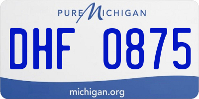 MI license plate DHF0875