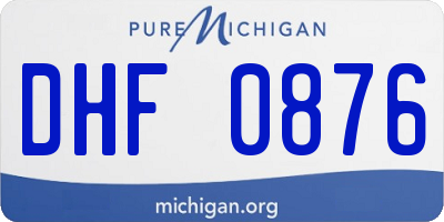 MI license plate DHF0876