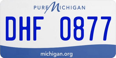 MI license plate DHF0877
