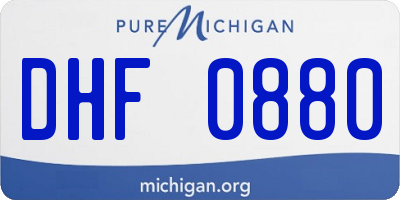 MI license plate DHF0880