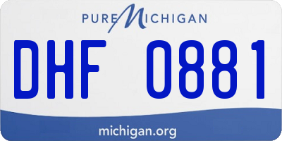 MI license plate DHF0881