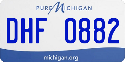 MI license plate DHF0882