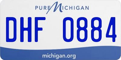 MI license plate DHF0884