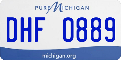 MI license plate DHF0889
