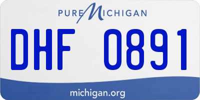 MI license plate DHF0891