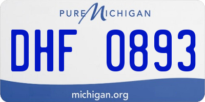 MI license plate DHF0893