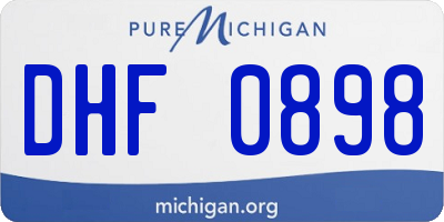 MI license plate DHF0898