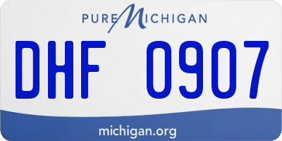 MI license plate DHF0907