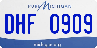 MI license plate DHF0909