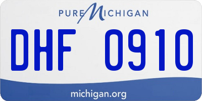 MI license plate DHF0910