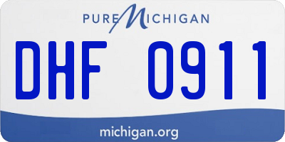 MI license plate DHF0911
