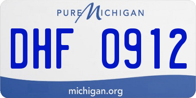 MI license plate DHF0912