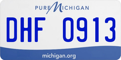 MI license plate DHF0913