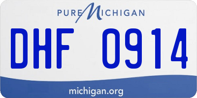 MI license plate DHF0914