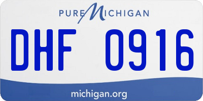 MI license plate DHF0916