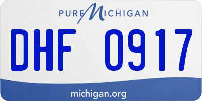 MI license plate DHF0917