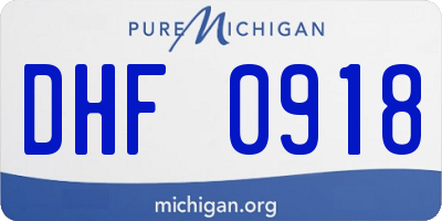 MI license plate DHF0918