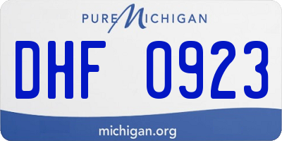 MI license plate DHF0923