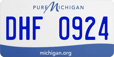 MI license plate DHF0924