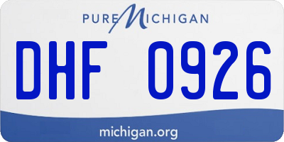 MI license plate DHF0926