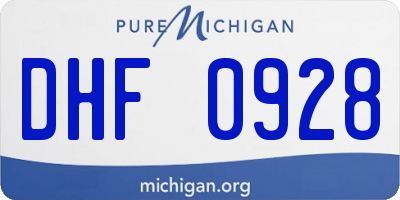 MI license plate DHF0928