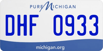 MI license plate DHF0933