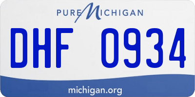 MI license plate DHF0934