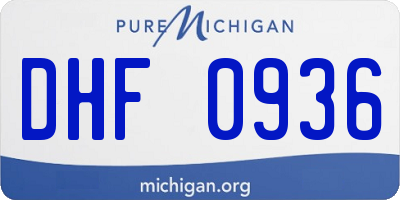 MI license plate DHF0936