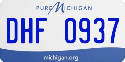 MI license plate DHF0937