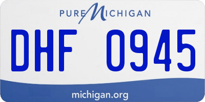 MI license plate DHF0945