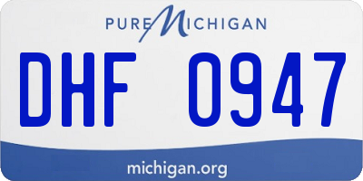 MI license plate DHF0947