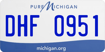 MI license plate DHF0951