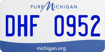 MI license plate DHF0952