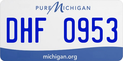 MI license plate DHF0953