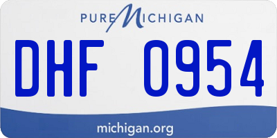 MI license plate DHF0954
