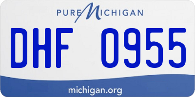 MI license plate DHF0955