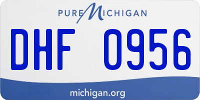 MI license plate DHF0956
