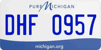 MI license plate DHF0957